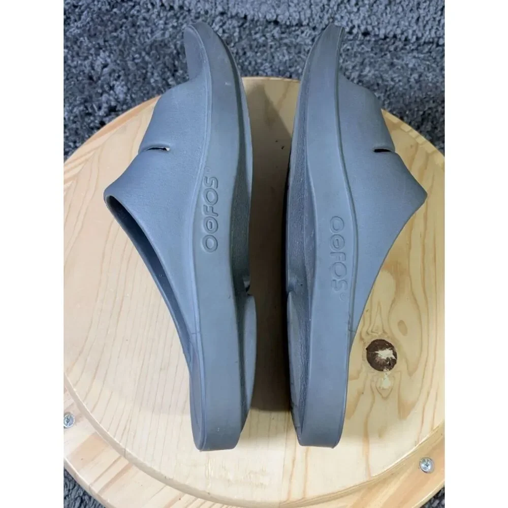 OOFOS OOahh Recovery Sandals Mens Size 11 Gray Slide Comfort Slip On Shoe